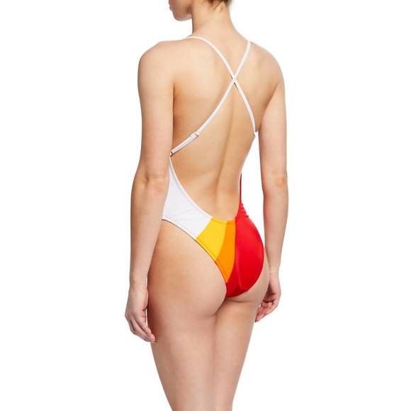 NEW MILLY amalfi colorblock maillot one piece swimsuit in multi - Picture 2 of 2